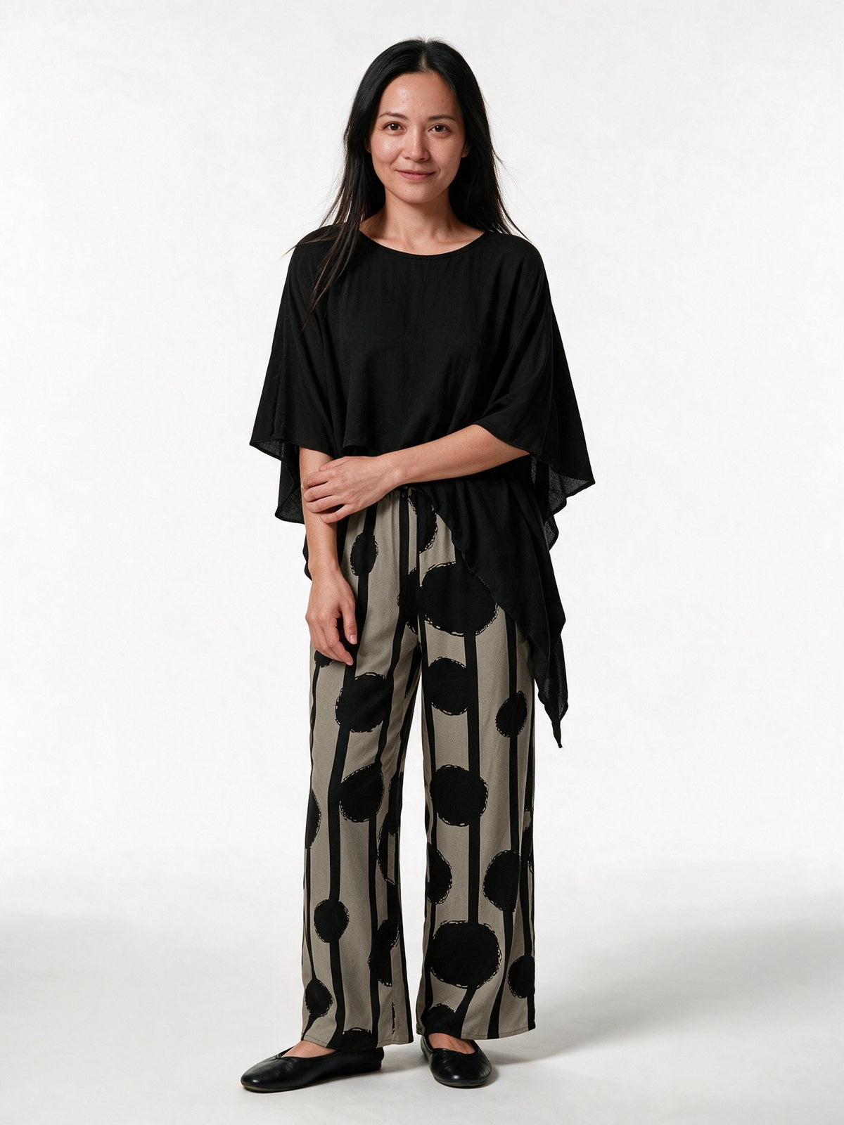 Perpetua - Women's Cape Top and Wide Leg Trouser Set - view 1