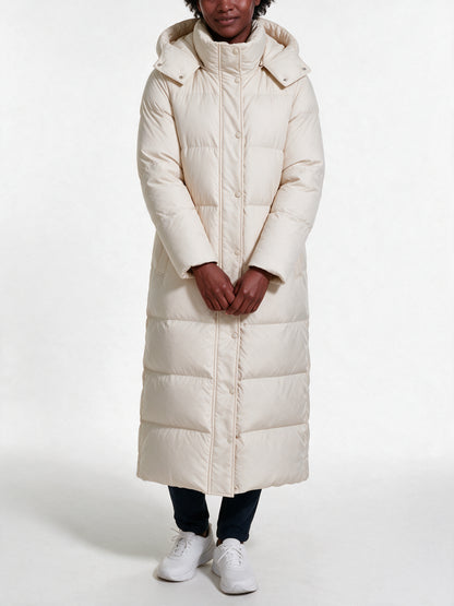 Peyton - Women's Maxi Hooded Quilted Puffer Coat - view 3