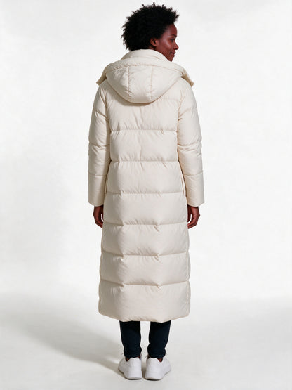 Peyton - Women's Maxi Hooded Quilted Puffer Coat - view 5