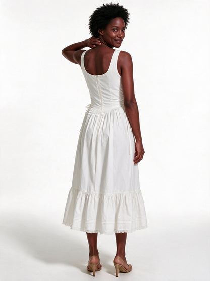 Primrose - Button Front Tiered Hem Midi Dress - view 5