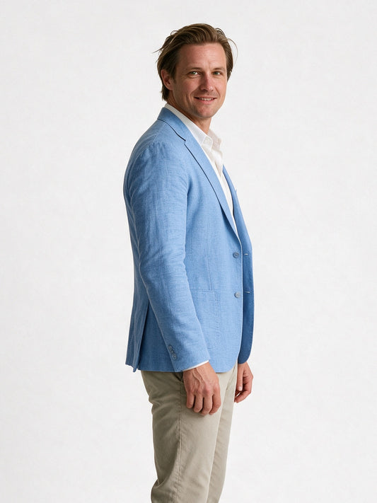 Rafael - Men's Relaxed Textured Blazer with Pocket Square - view 2
