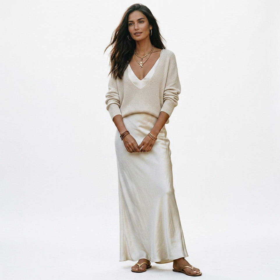 Rafaella - Elegant Satin Midi Formal Dress Set