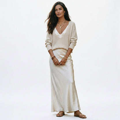 Rafaella - Elegant Satin Midi Formal Dress Set