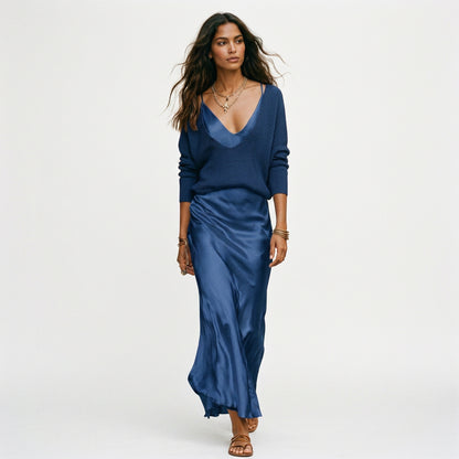 Rafaella - Elegant Satin Midi Formal Dress Set