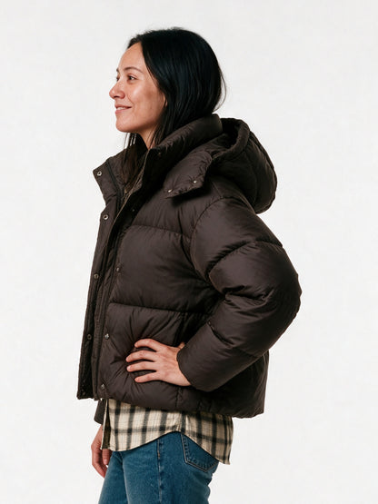 Raissa - Women's Hooded Snap Front Puffer Jacket - view 2