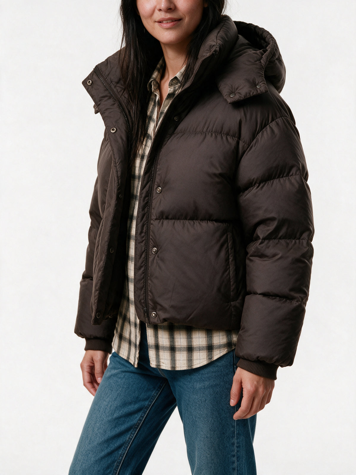 Raissa - Women's Hooded Snap Front Puffer Jacket - view 3