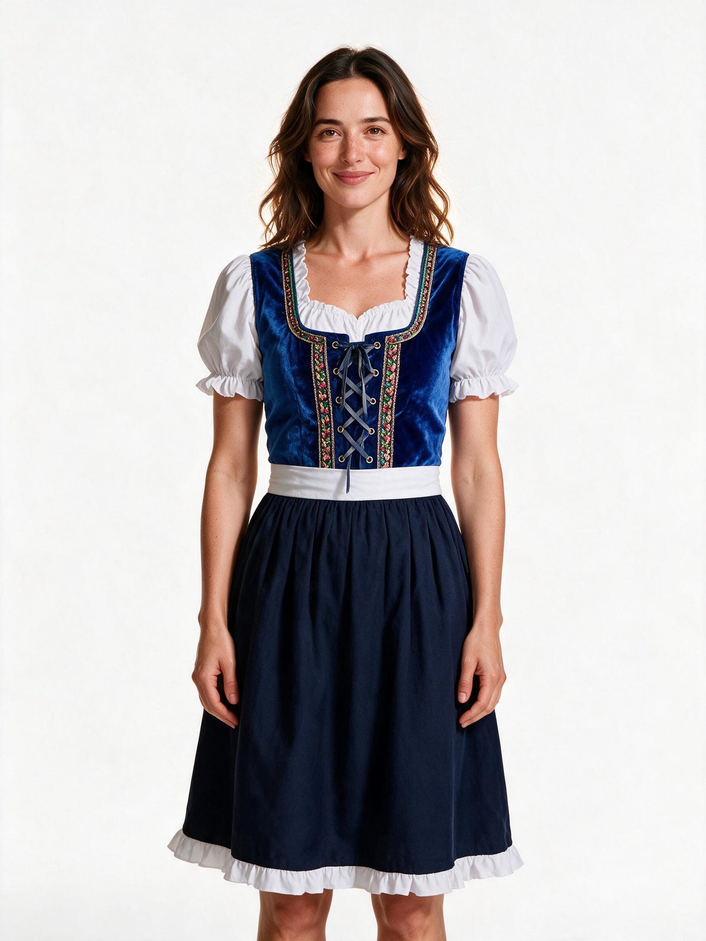 Traditional German dirndl dress in blue