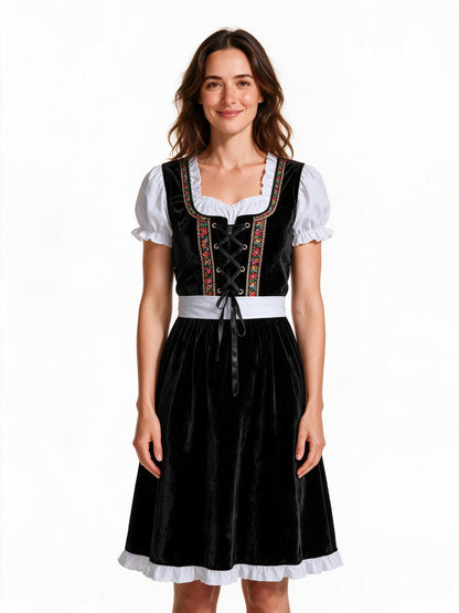 Traditional German dirndl dress in black