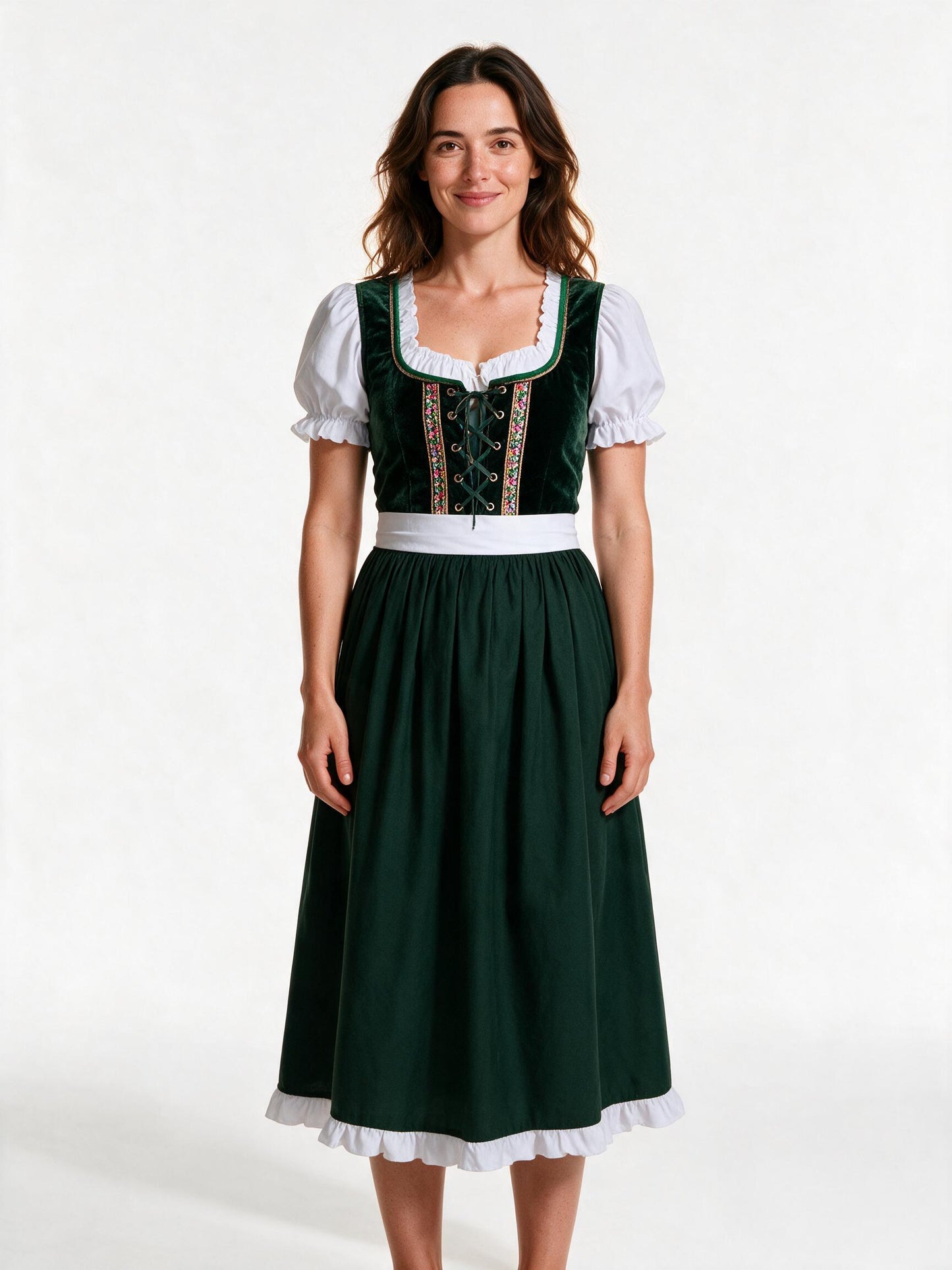 Traditional German dirndl dress in green