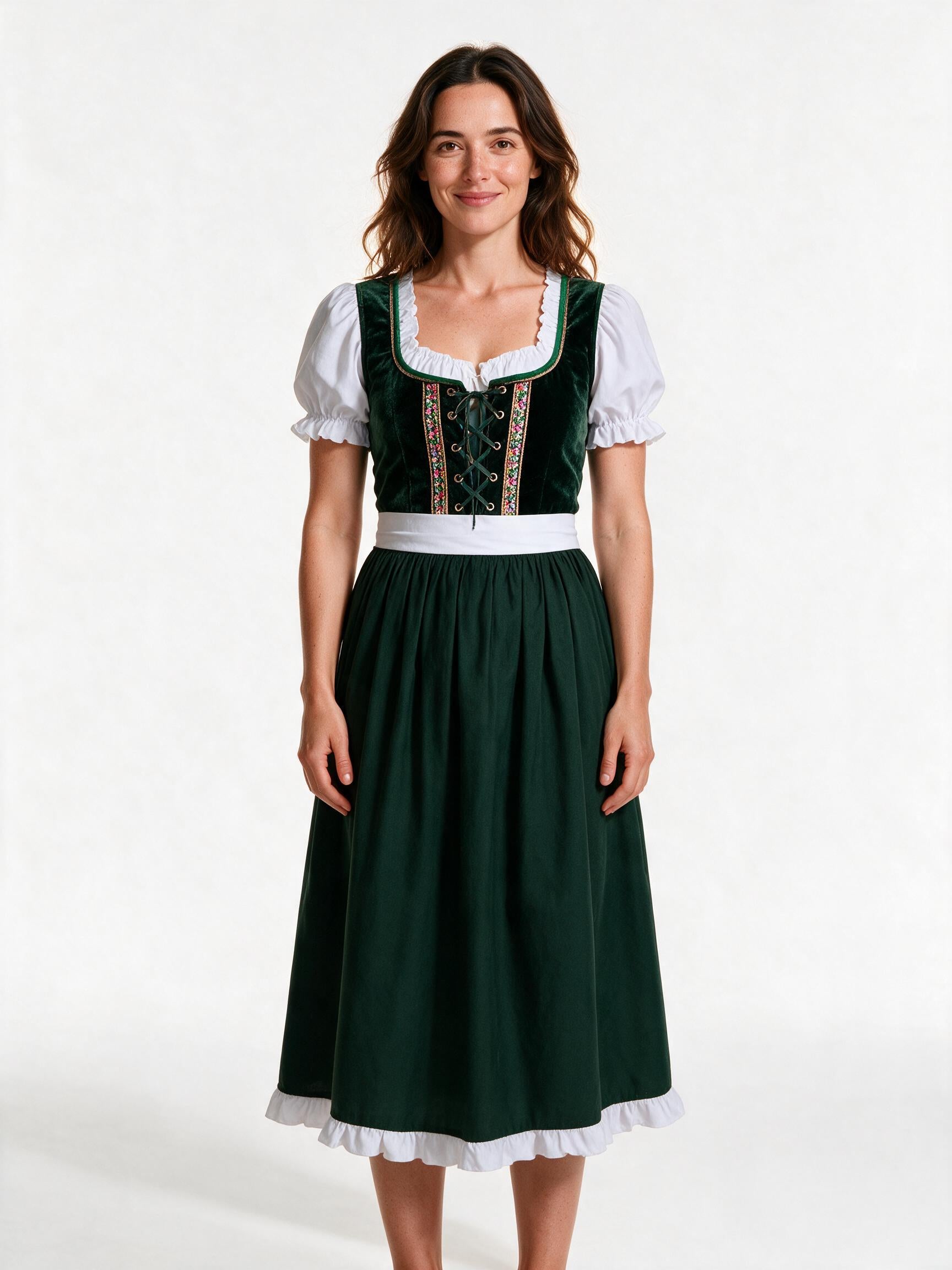 Traditional German dirndl dress in green