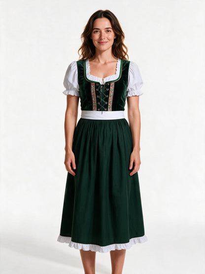 Traditional German dirndl dress in green
