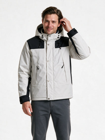 Robin - Unisex Two-Tone Hooded Padded Jacket - view 1