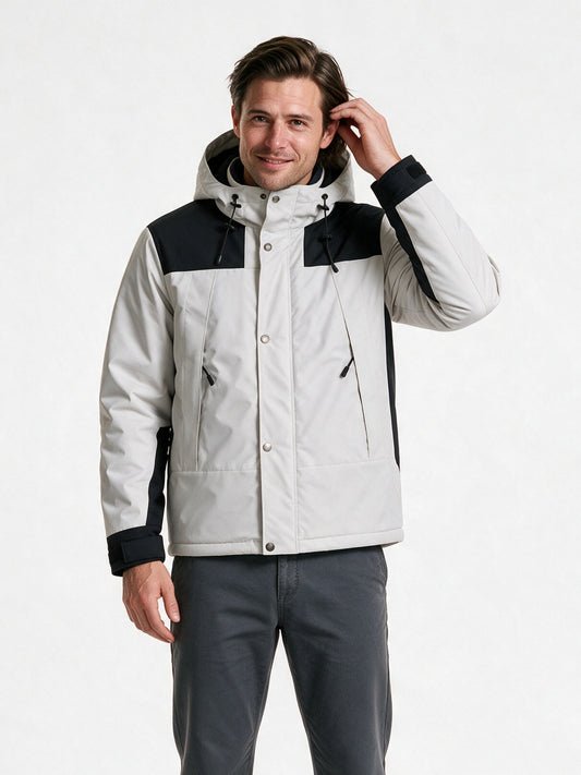 Robin - Unisex Two-Tone Hooded Padded Jacket - view 1