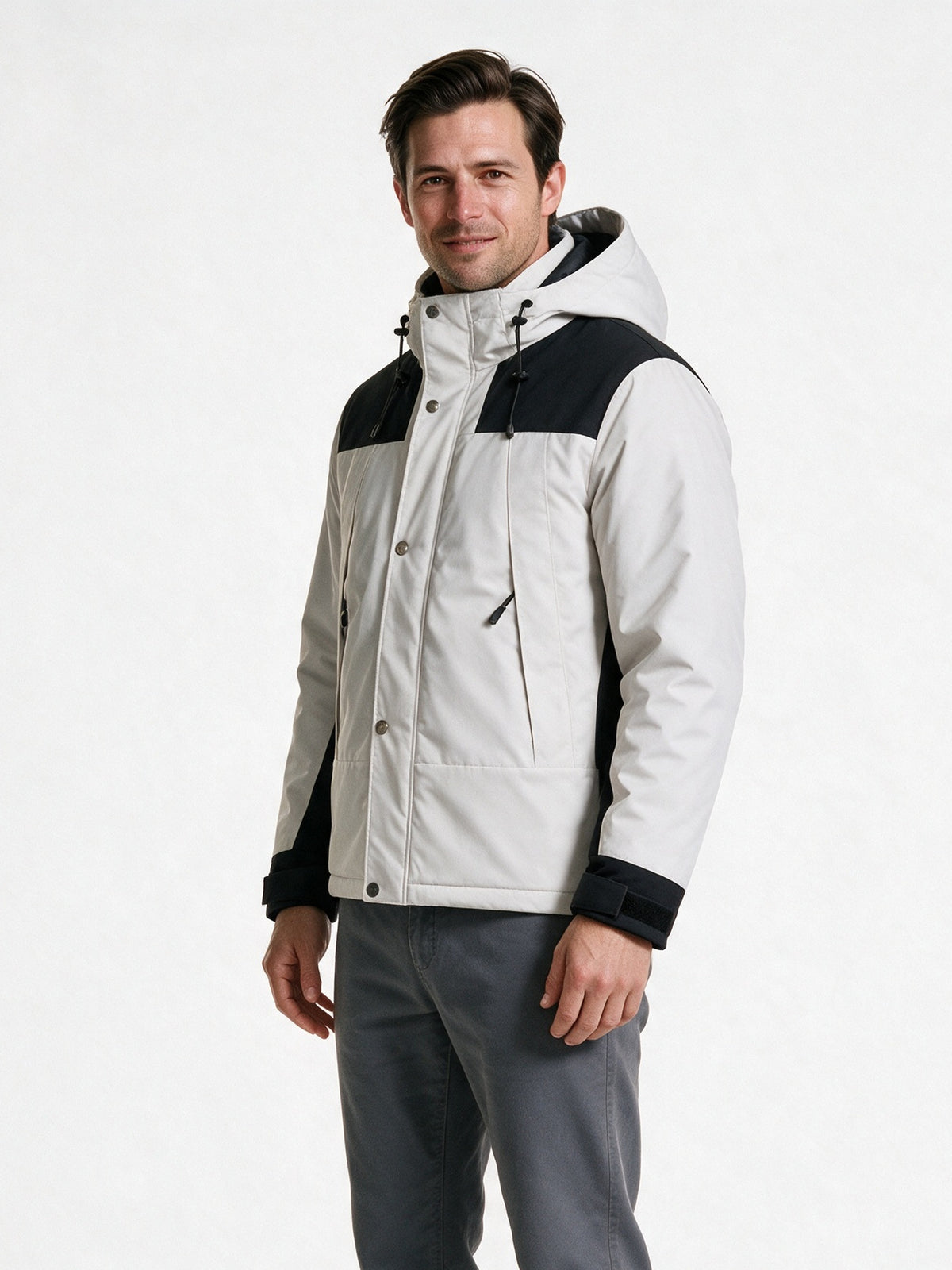Robin - Unisex Two-Tone Hooded Padded Jacket - view 2