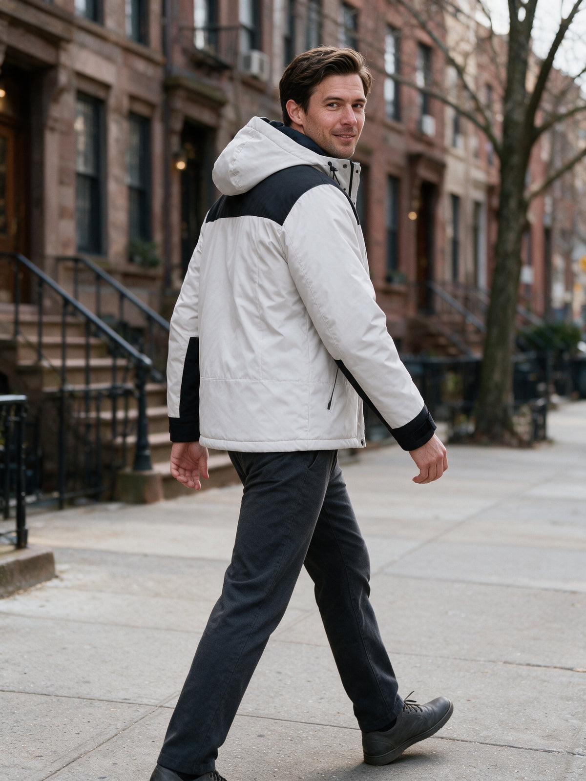 Robin - Unisex Two-Tone Hooded Padded Jacket - view 4