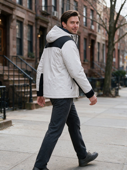 Robin - Unisex Two-Tone Hooded Padded Jacket - view 4