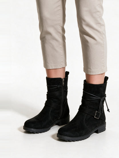 Romilly - Women's Wrap Strap Buckle Ankle Boots - view 1