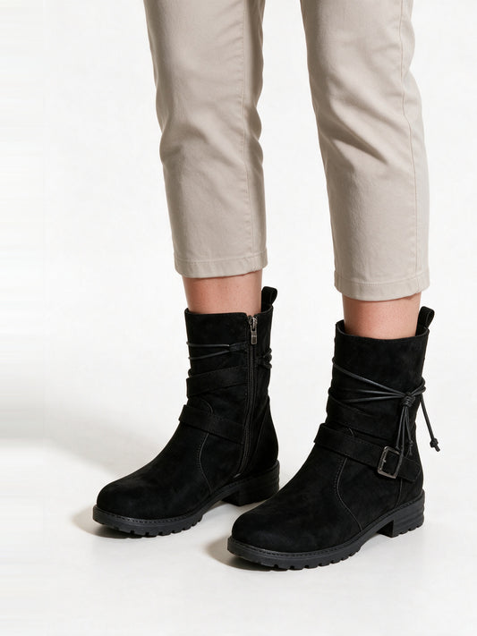 Romilly - Women's Wrap Strap Buckle Ankle Boots - view 1
