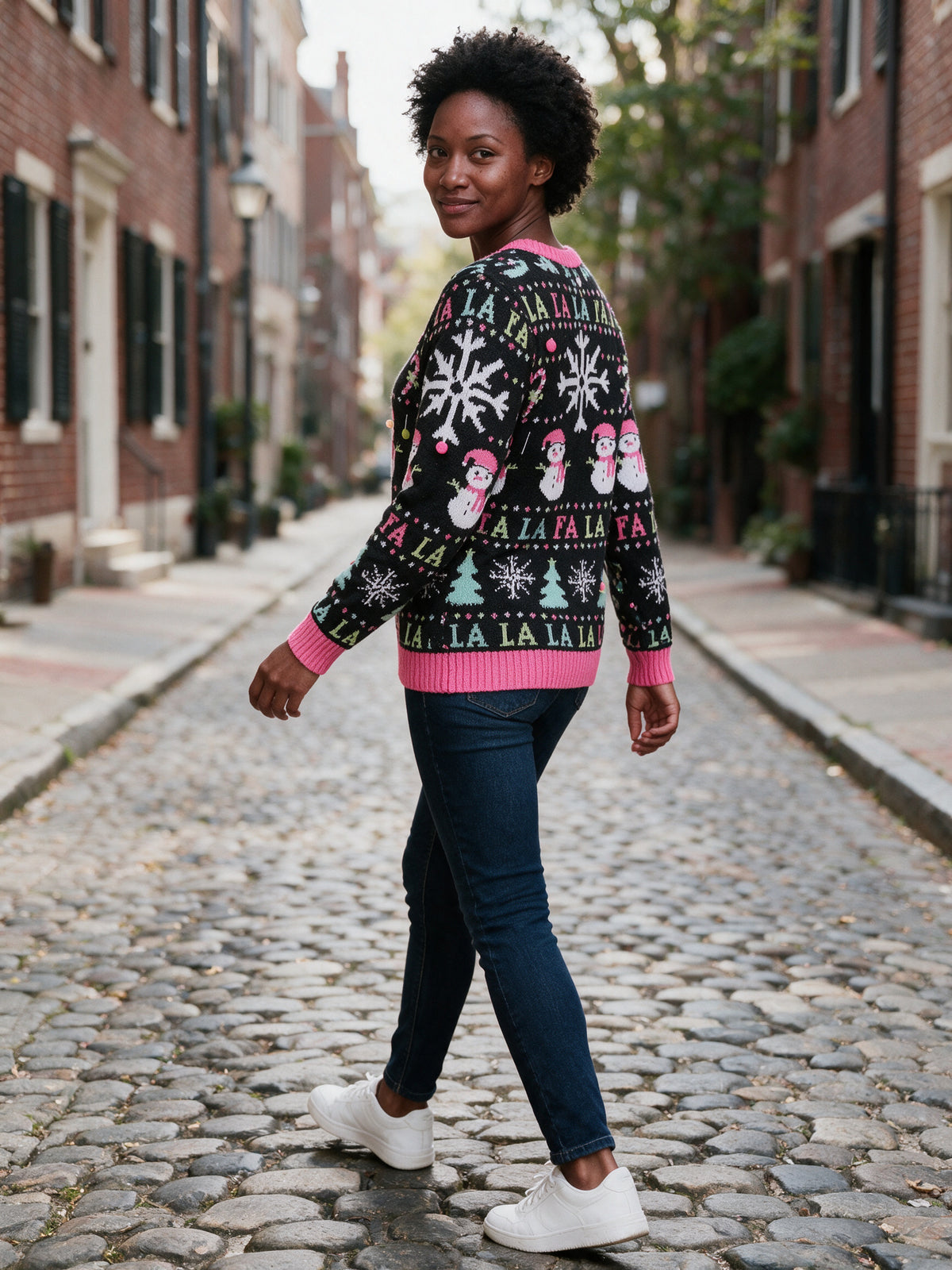 Ronja - Women's Fun Patterned Party Sweater in Five Designs - view 4