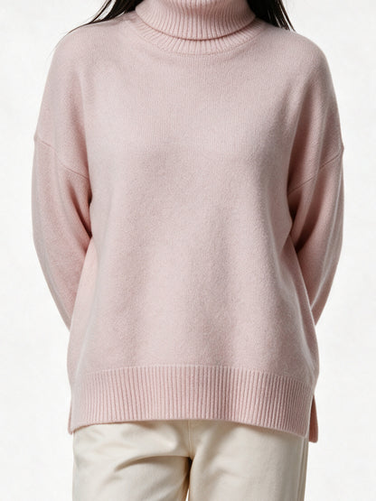 Rosana - Women's Oversized Turtleneck Knit Sweater - view 3