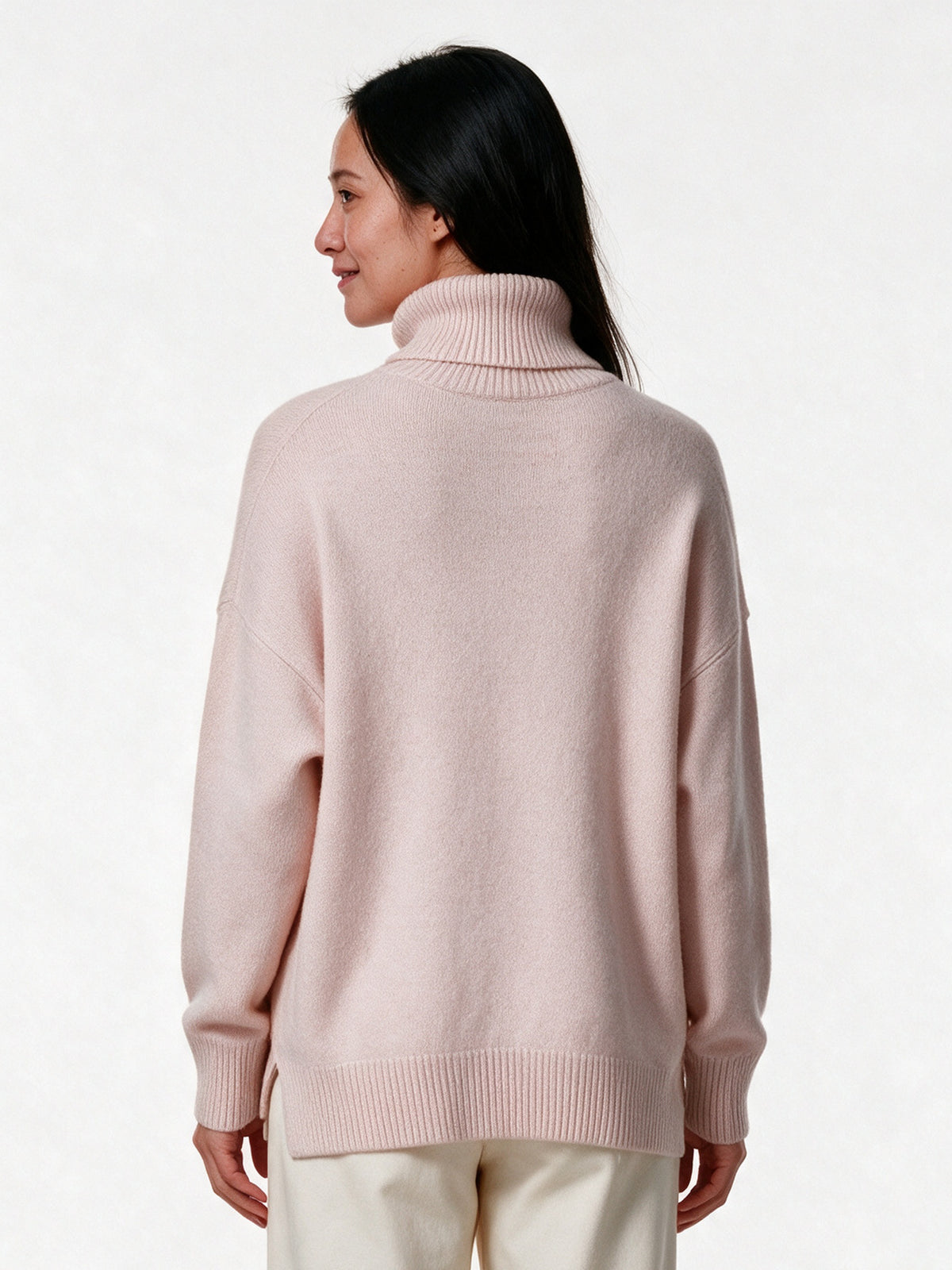 Rosana - Women's Oversized Turtleneck Knit Sweater - view 5