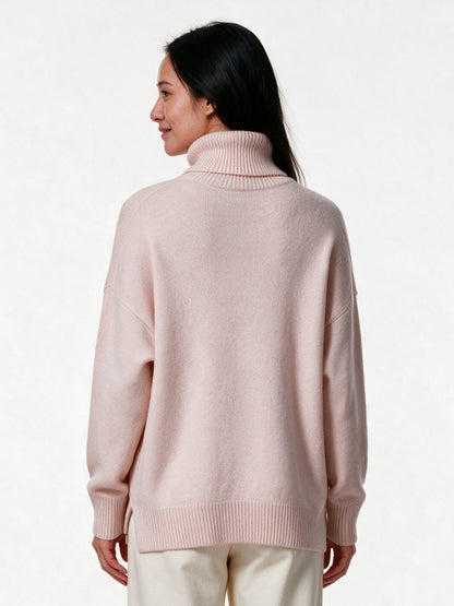 Rosana - Women's Oversized Turtleneck Knit Sweater - view 5
