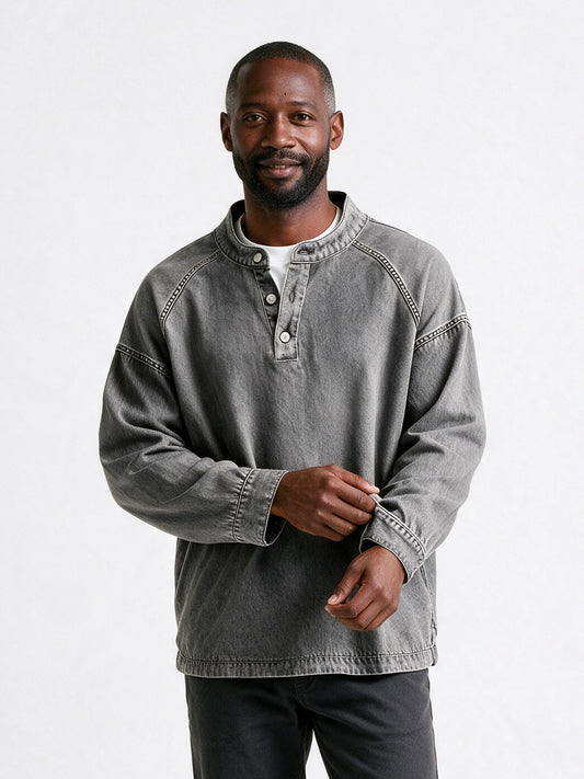 Rowan - Men's Washed Raglan Henley Pullover - view 1