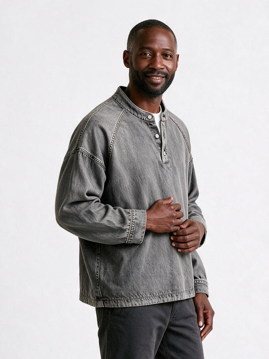 Rowan - Men's Washed Raglan Henley Pullover - view 2