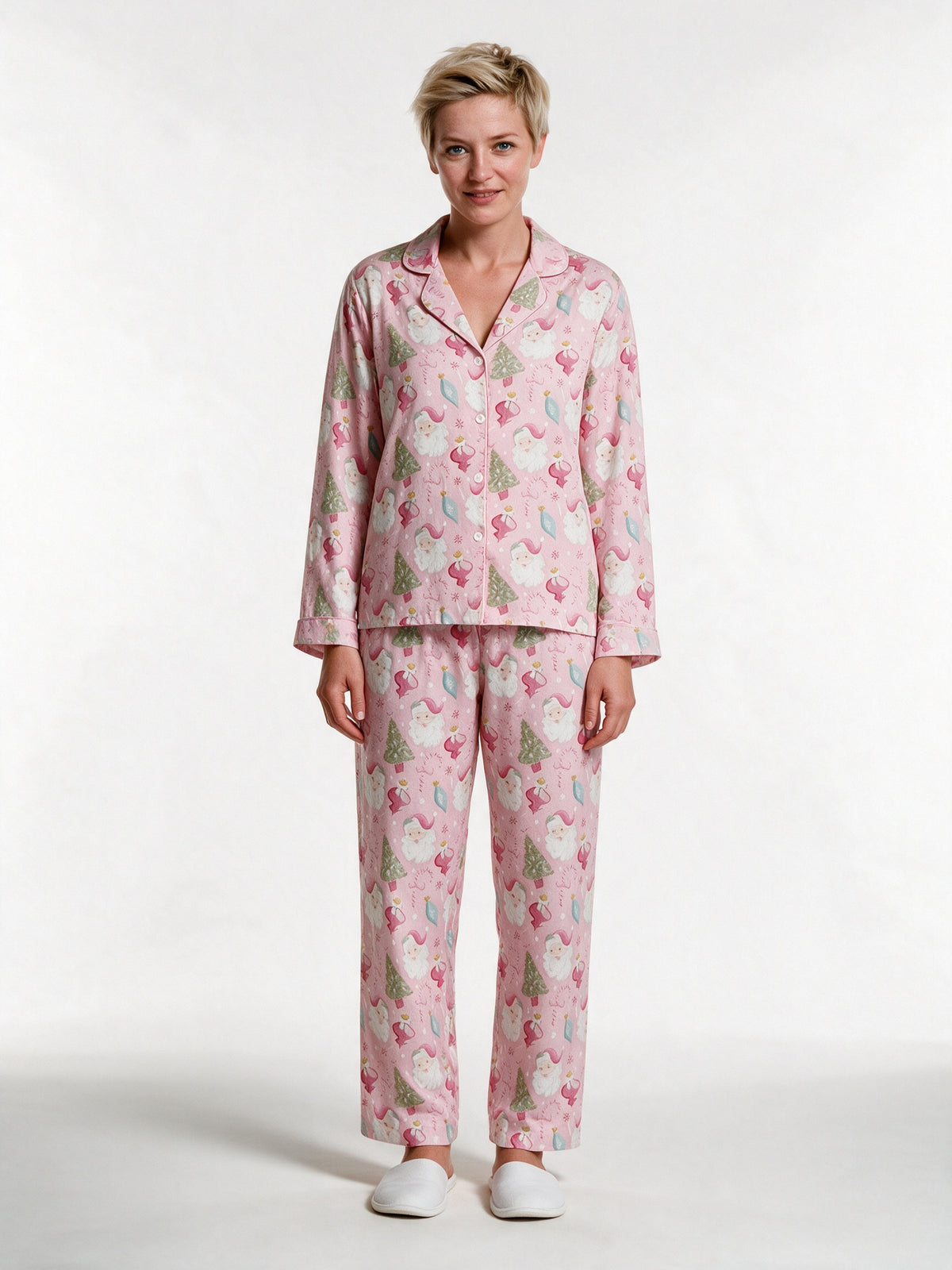 Sabrina - Women's Pink Print Long Sleeve Pajama Set - view 1