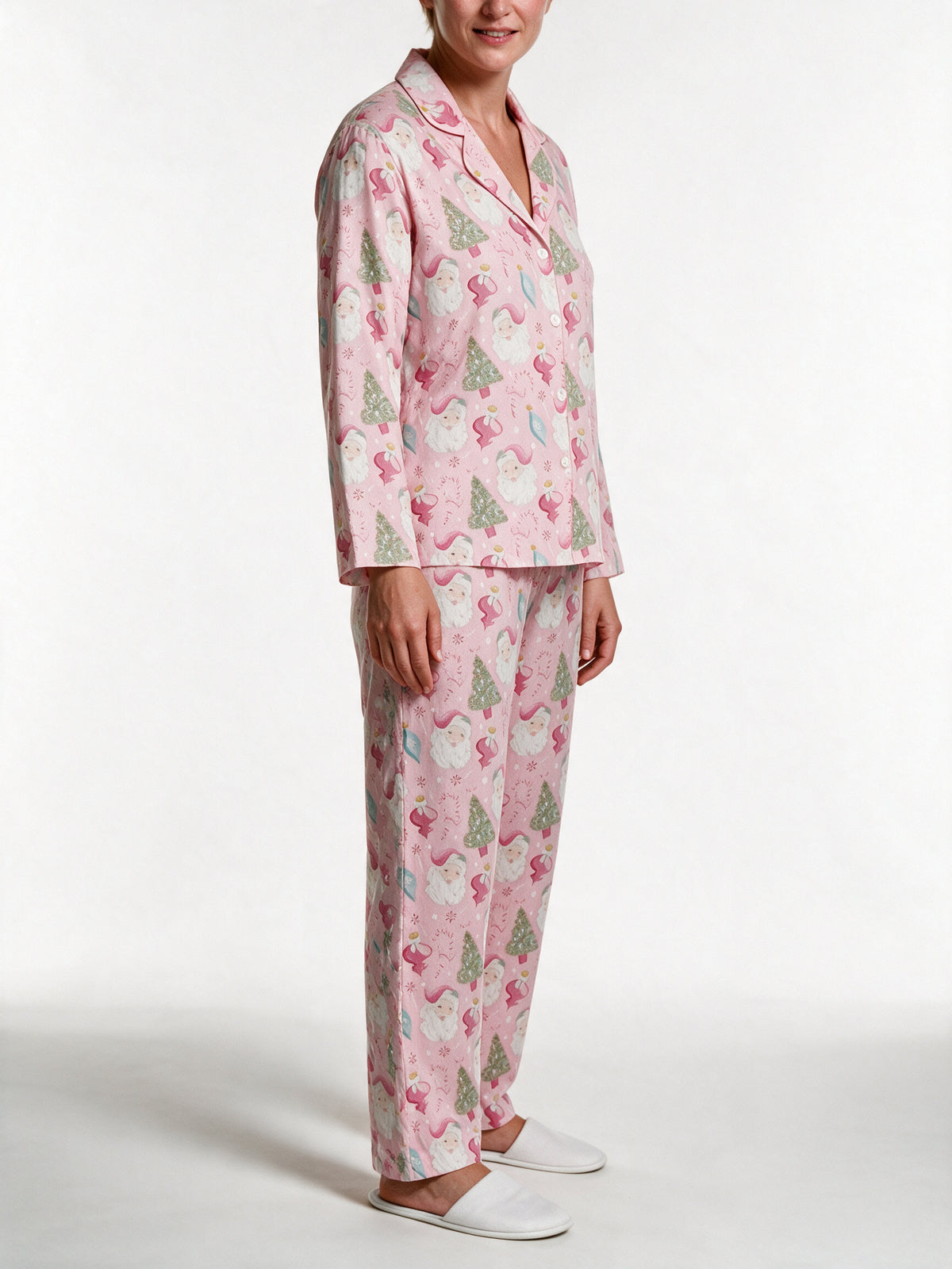 Sabrina - Women's Pink Print Long Sleeve Pajama Set - view 3