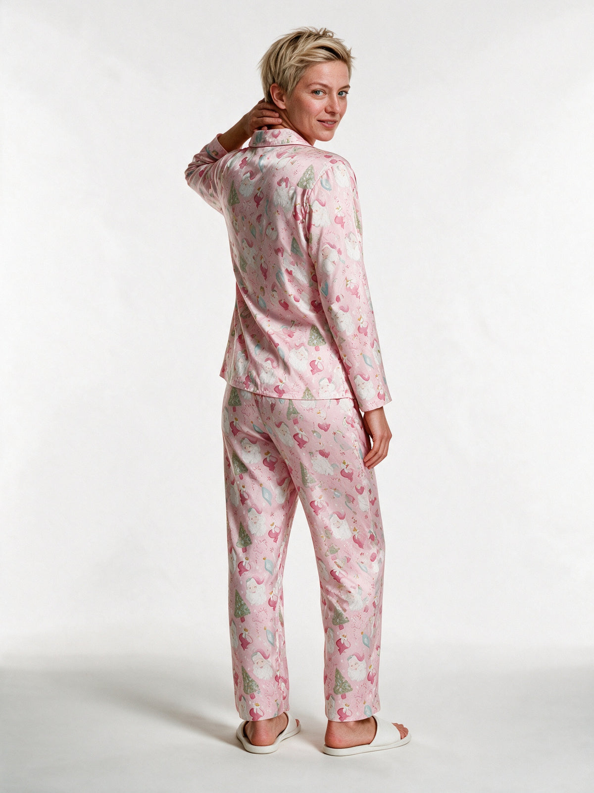 Sabrina - Women's Pink Print Long Sleeve Pajama Set - view 5