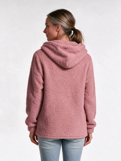 Saffron - Women's Fluffy Asymmetric Zip Hoodie - view 5