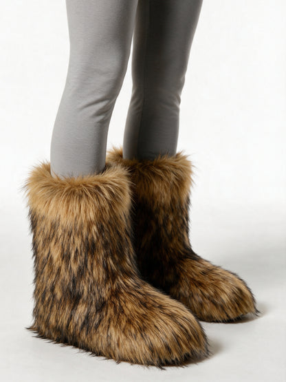 Saga - Women's Fluffy Mid Calf Pull On Boots - view 3