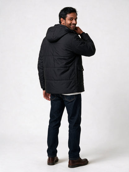 Samuel - Men's Plush Lined Hooded Quilted Puffer Jacket - view 5