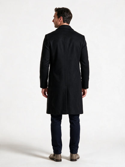 Samuel - Men's Slim Fit Notch Lapel Long Overcoat - view 5