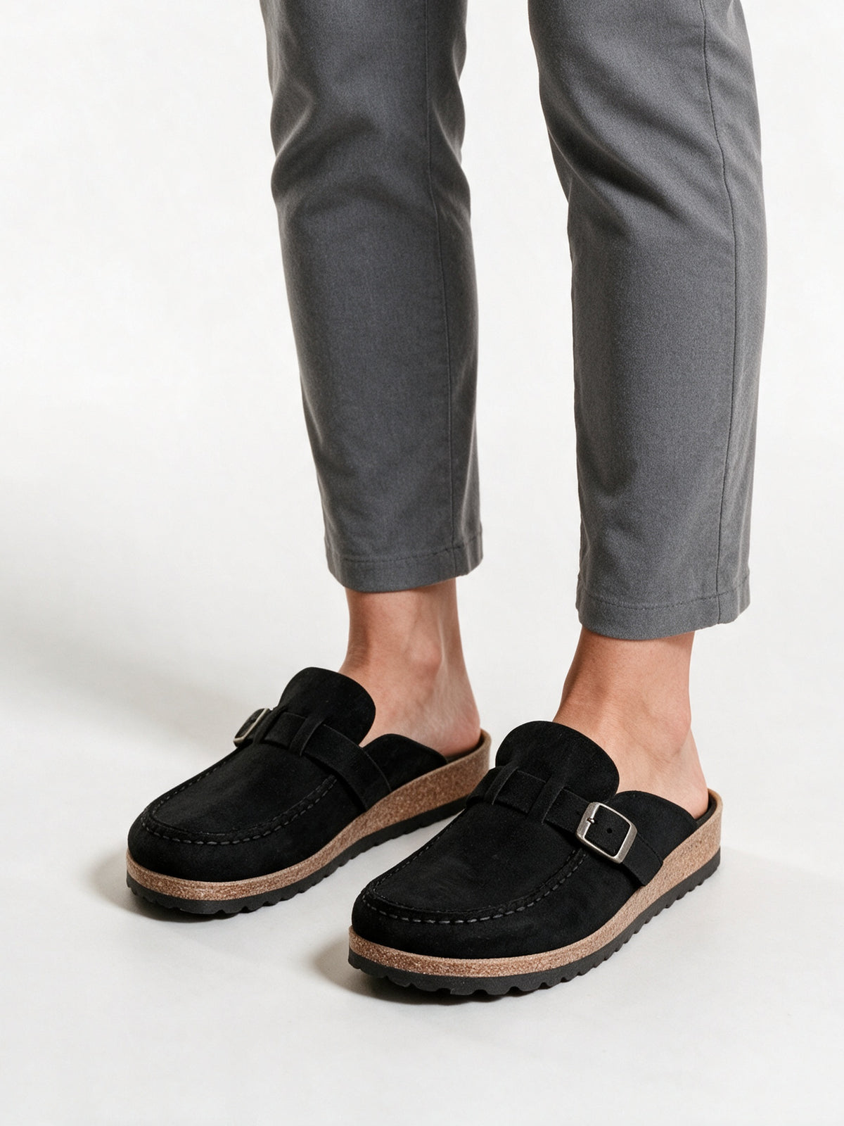 Signe - Women's Cushioned Buckle Strap Slip-On Mules - view 1