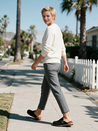 Signe - Women's Cushioned Buckle Strap Slip-On Mules - view 4