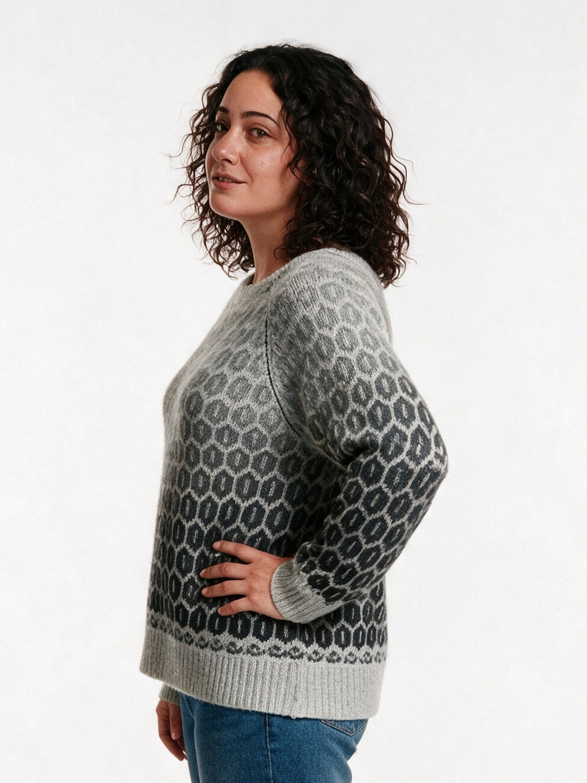 Sigrid - Women's Relaxed Ombre Pattern Knit Sweater - view 2