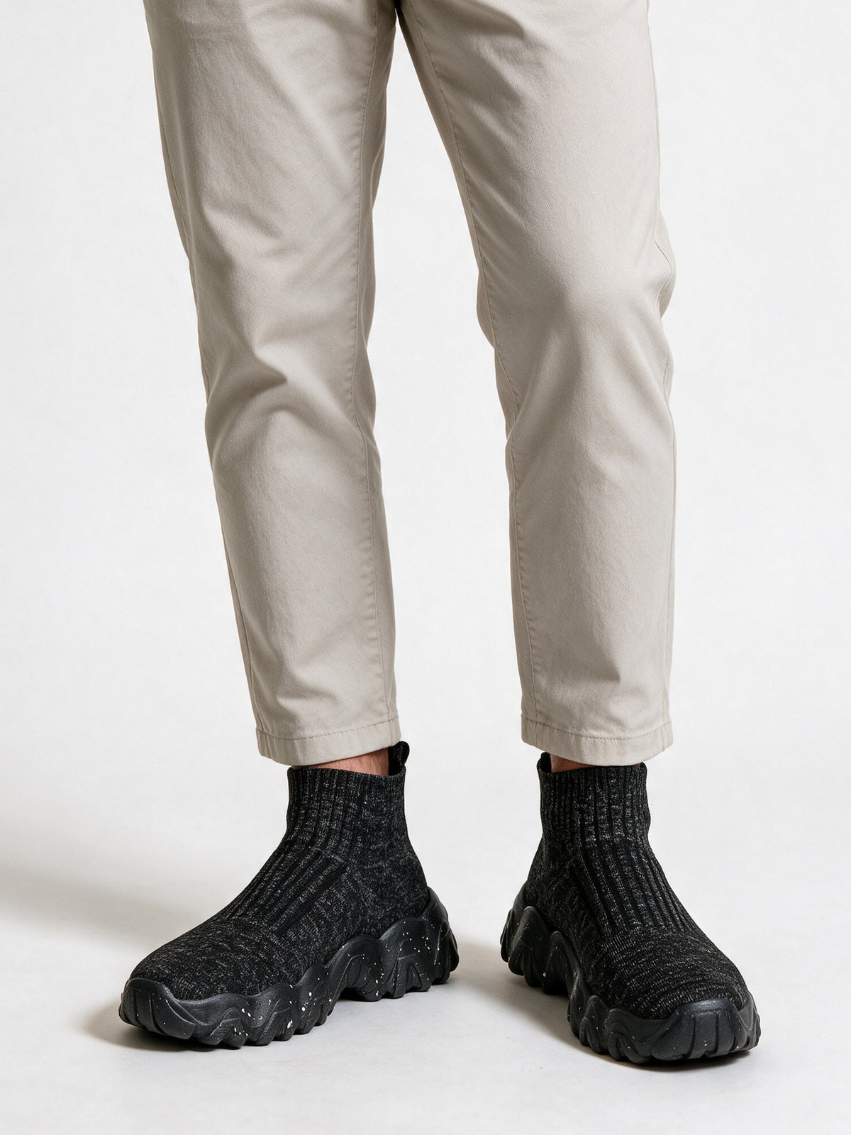 Silas - Men's Mid Ankle Knit Sock Sneakers - view 1