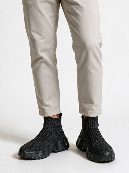 Silas - Men's Mid Ankle Knit Sock Sneakers - view 1