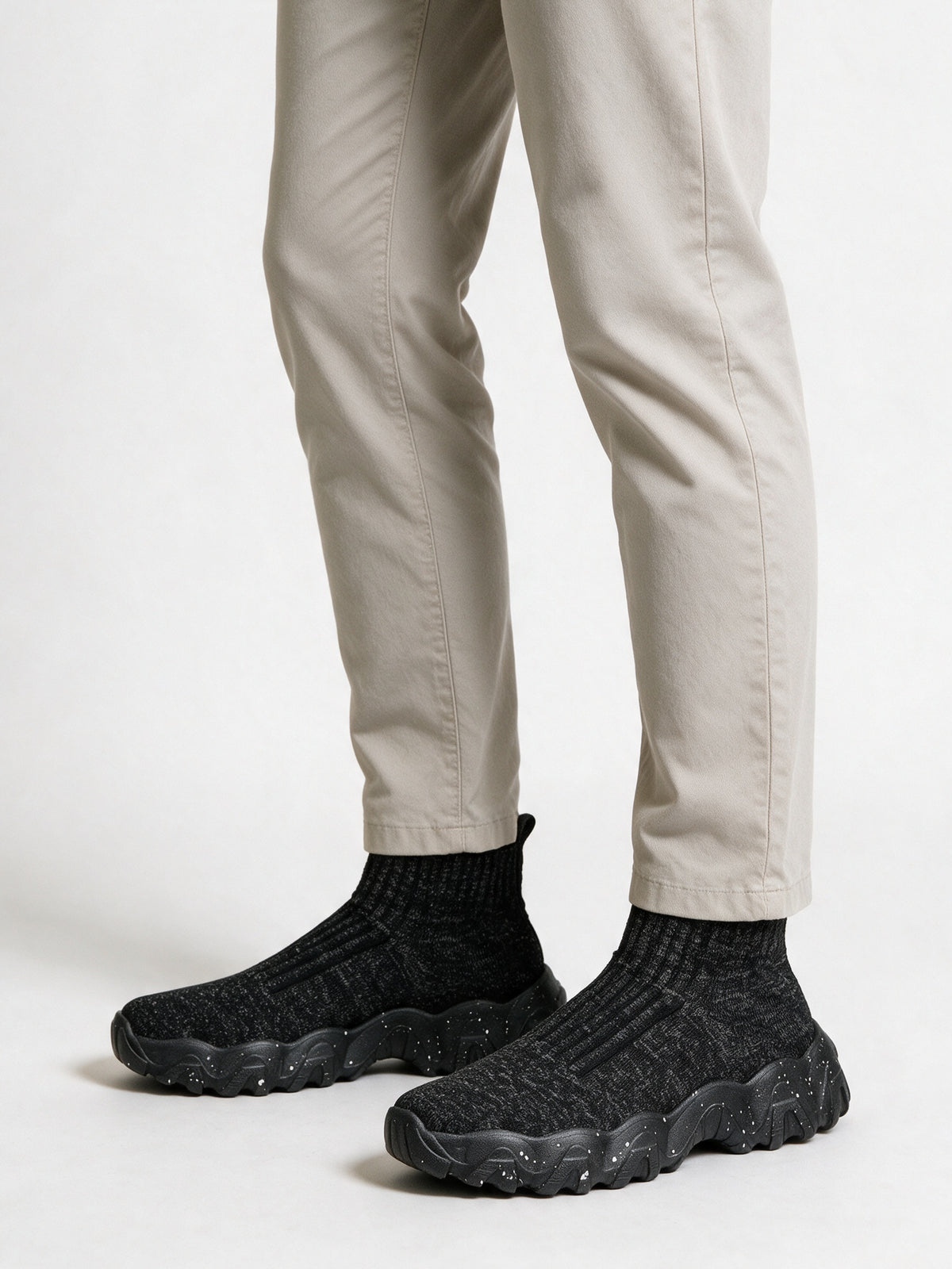 Silas - Men's Mid Ankle Knit Sock Sneakers - view 2