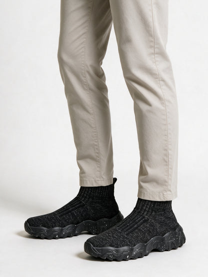Silas - Men's Mid Ankle Knit Sock Sneakers - view 2
