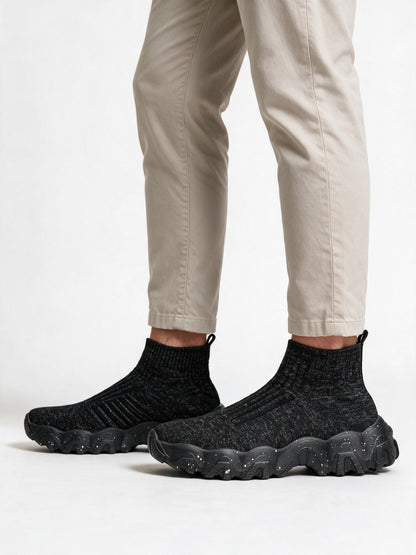 Silas - Men's Mid Ankle Knit Sock Sneakers - view 3