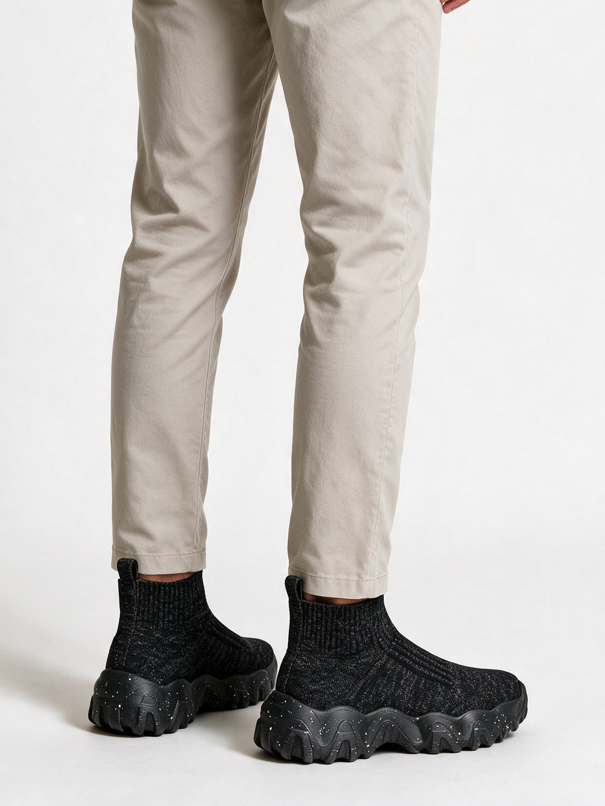 Silas - Men's Mid Ankle Knit Sock Sneakers - view 5