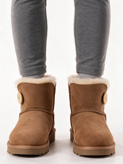 Siri - Women's Classic Pull On Boots in Seven Styles - Chestnut Button