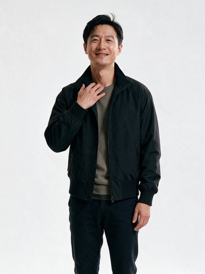 Steinar - Men's Stand Collar Zip Jacket - Black