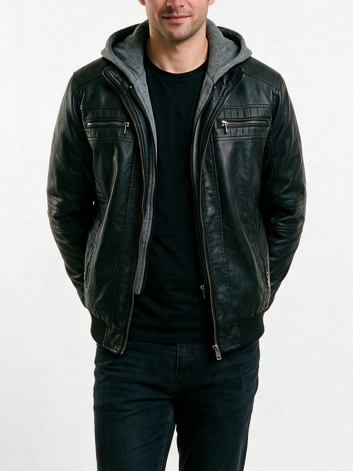 [T4, T11] Stylish Hooded Bomber Jacket for Cold Weather - view 3