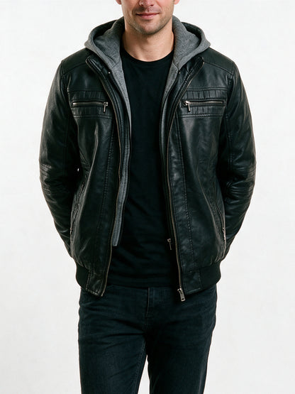 [T4, T11] Stylish Hooded Bomber Jacket for Cold Weather - view 3