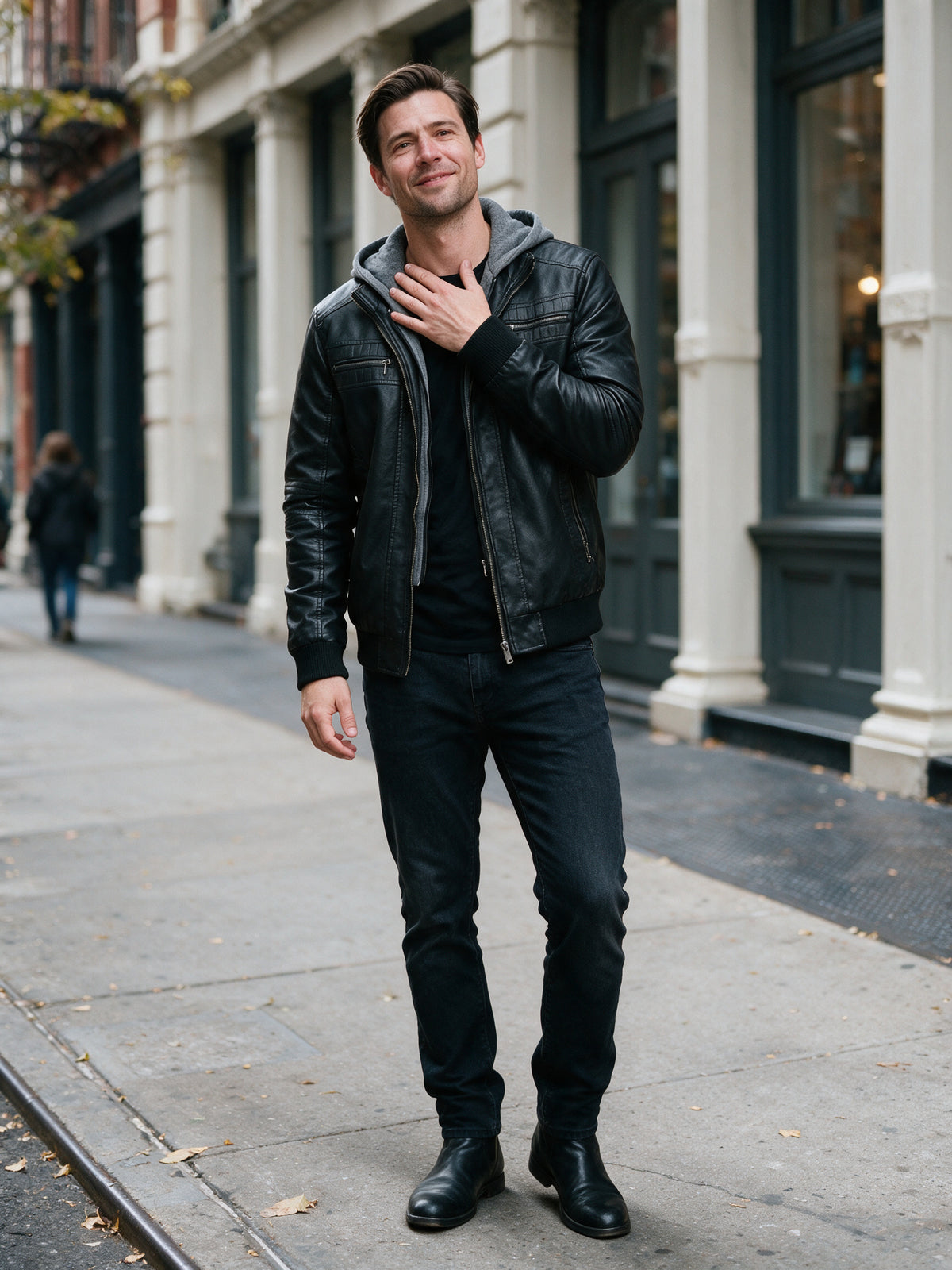 [T4, T11] Stylish Hooded Bomber Jacket for Cold Weather - view 4