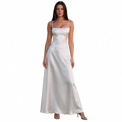 Tatianne - Elegant White Corset Maxi Dress for Women